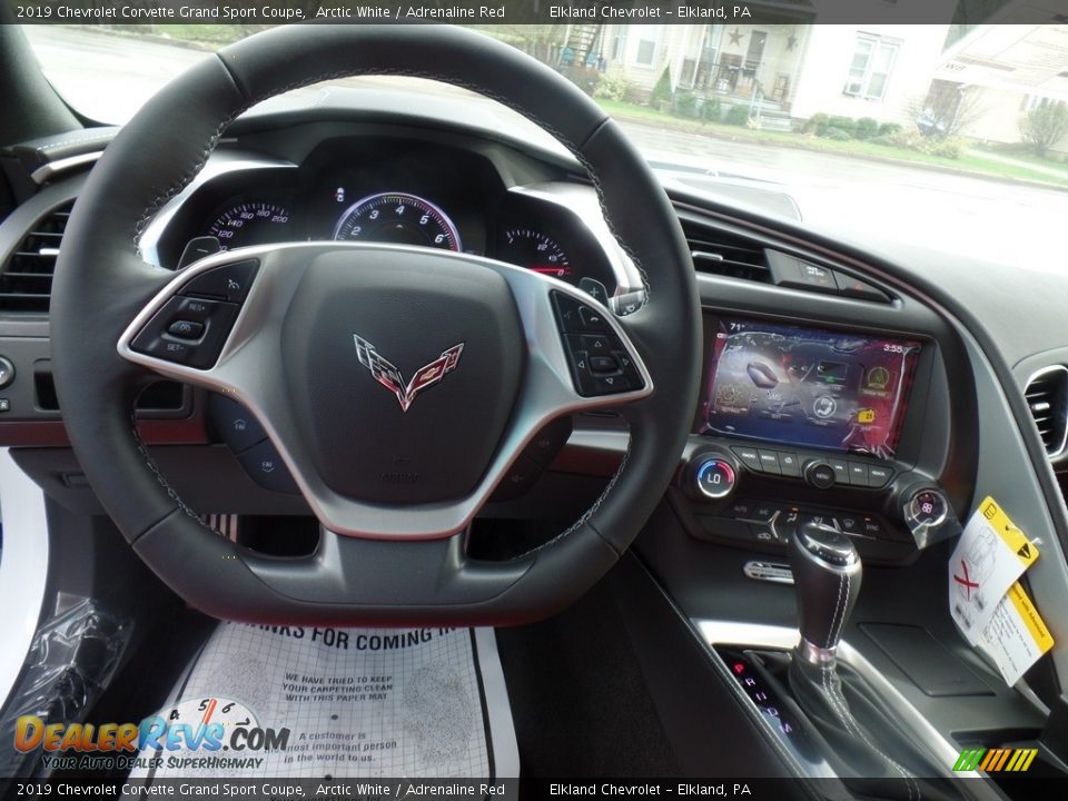 2019 Chevrolet Corvette Grand Sport Coupe Arctic White / Adrenaline Red Photo #32