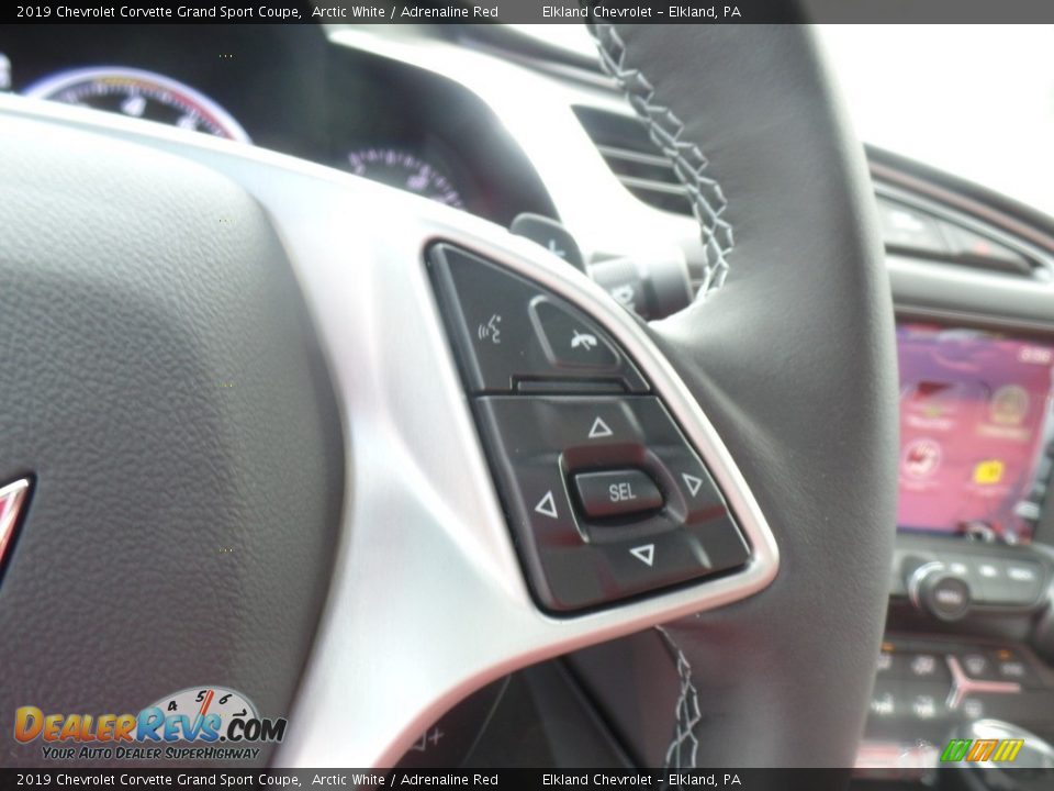 2019 Chevrolet Corvette Grand Sport Coupe Arctic White / Adrenaline Red Photo #34