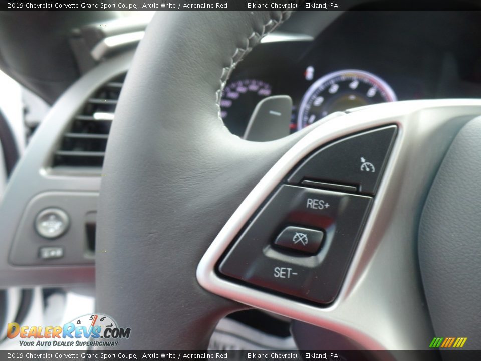 2019 Chevrolet Corvette Grand Sport Coupe Arctic White / Adrenaline Red Photo #35