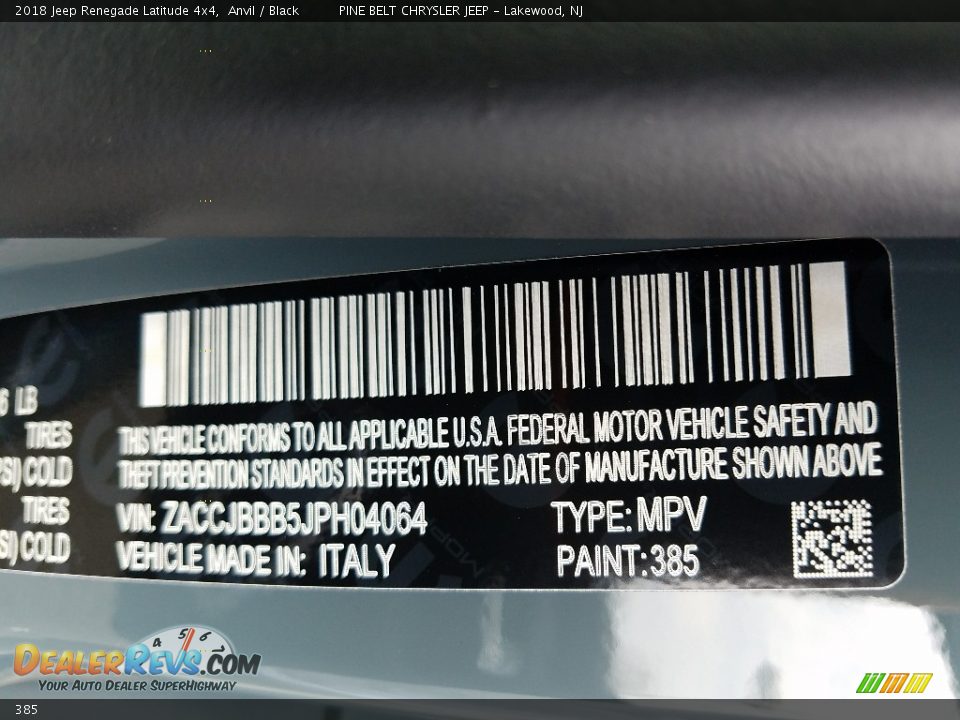 Jeep Color Code 385 Anvil