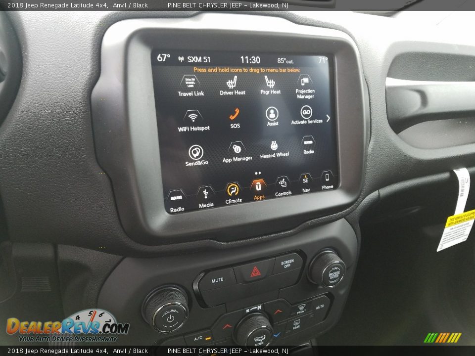 2018 Jeep Renegade Latitude 4x4 Anvil / Black Photo #10