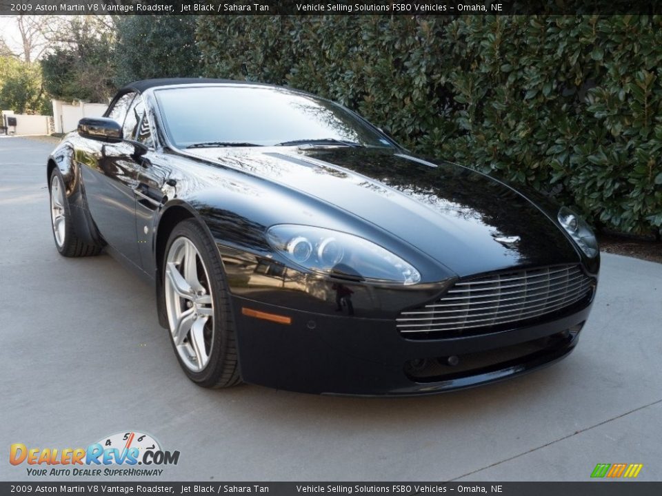 2009 Aston Martin V8 Vantage Roadster Jet Black / Sahara Tan Photo #10