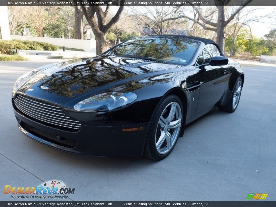 2009 Aston Martin V8 Vantage Roadster Jet Black / Sahara Tan Photo #11