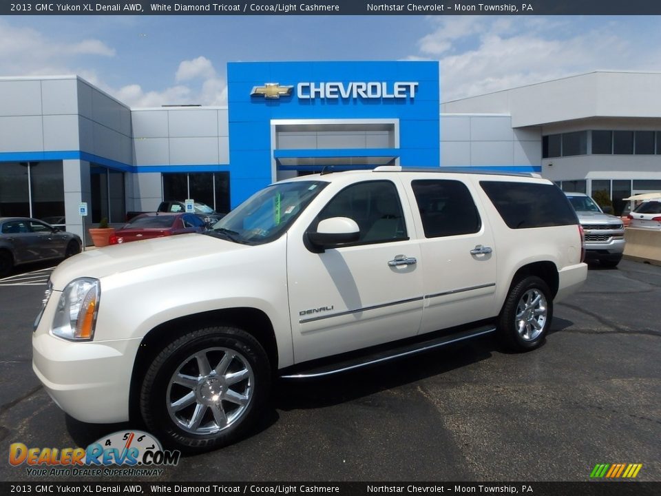 2013 GMC Yukon XL Denali AWD White Diamond Tricoat / Cocoa/Light Cashmere Photo #1