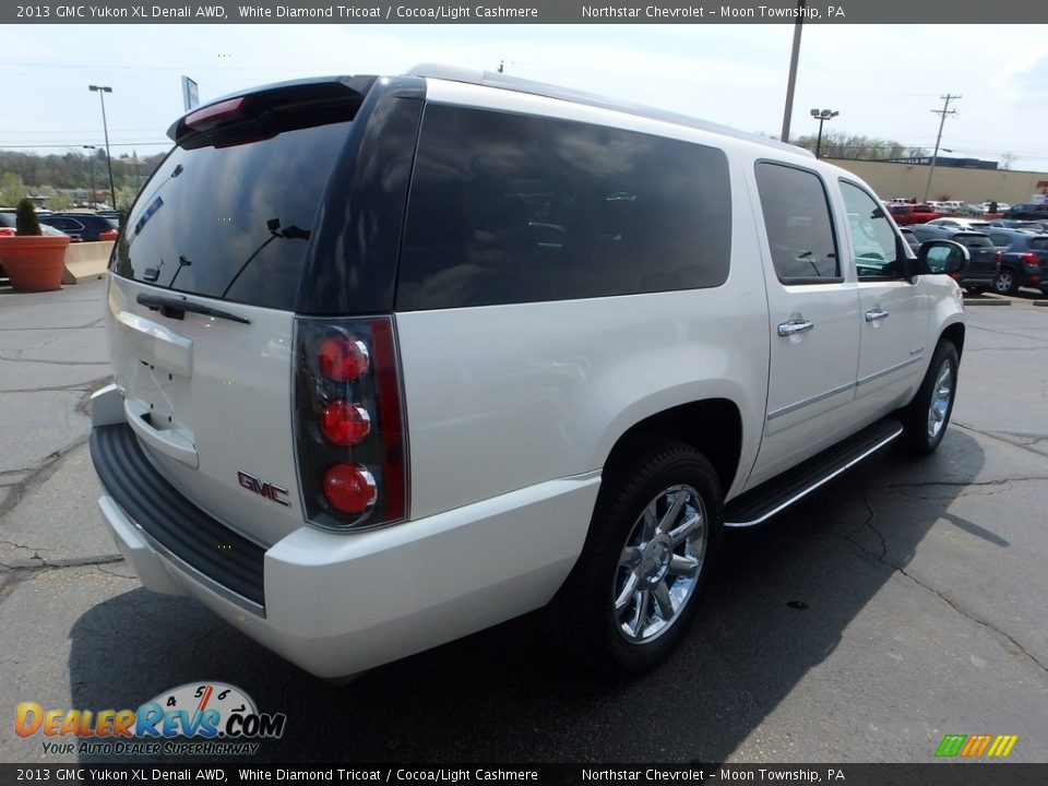 2013 GMC Yukon XL Denali AWD White Diamond Tricoat / Cocoa/Light Cashmere Photo #8