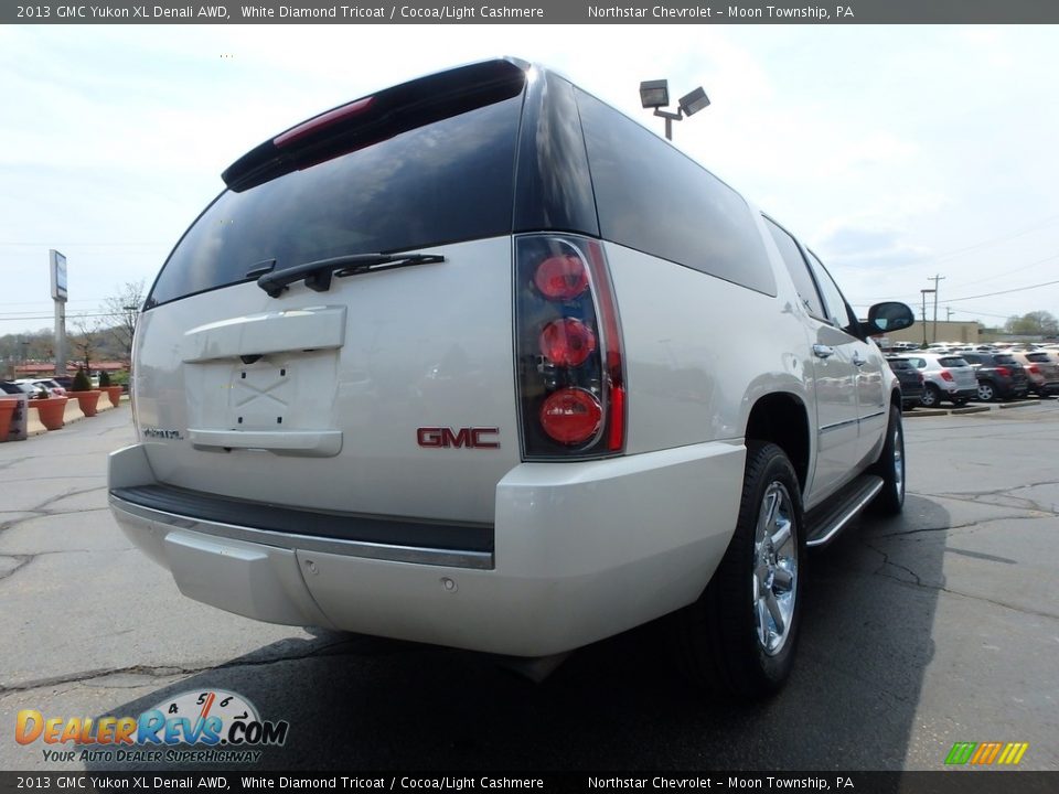 2013 GMC Yukon XL Denali AWD White Diamond Tricoat / Cocoa/Light Cashmere Photo #9
