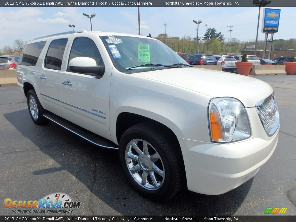 2013 GMC Yukon XL Denali AWD White Diamond Tricoat / Cocoa/Light Cashmere Photo #11