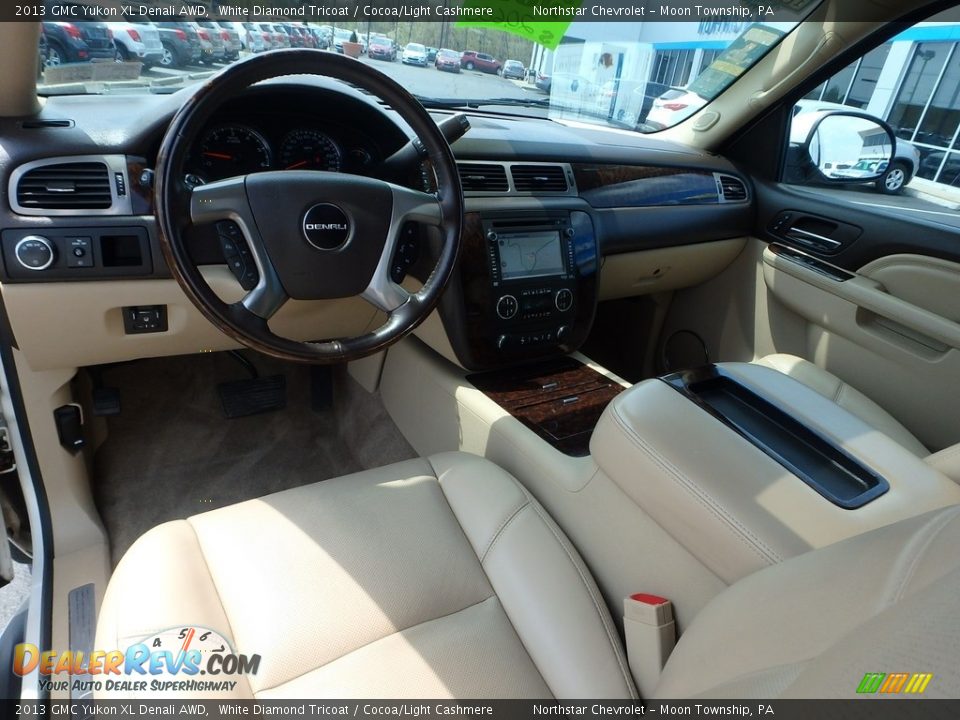 2013 GMC Yukon XL Denali AWD White Diamond Tricoat / Cocoa/Light Cashmere Photo #23