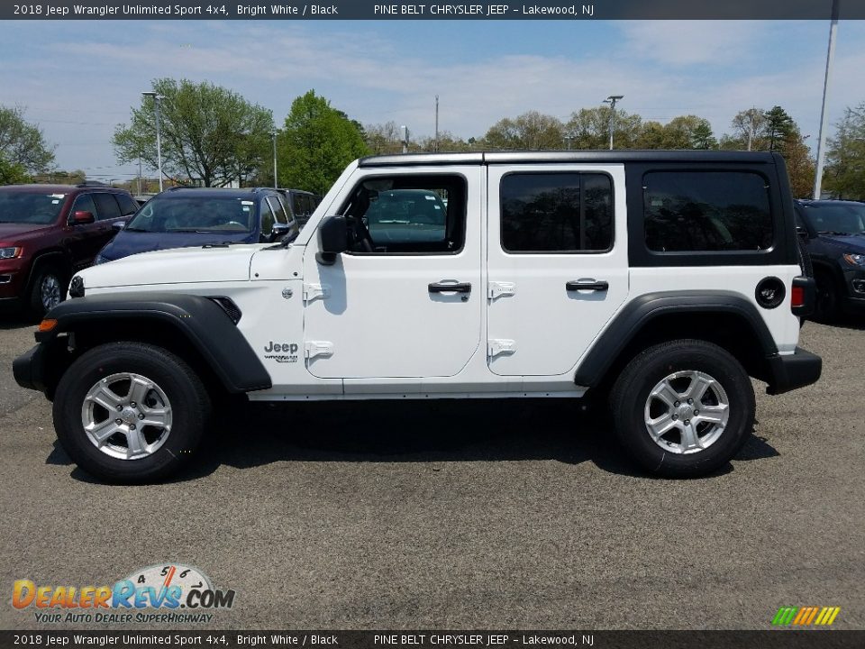 2018 Jeep Wrangler Unlimited Sport 4x4 Bright White / Black Photo #3