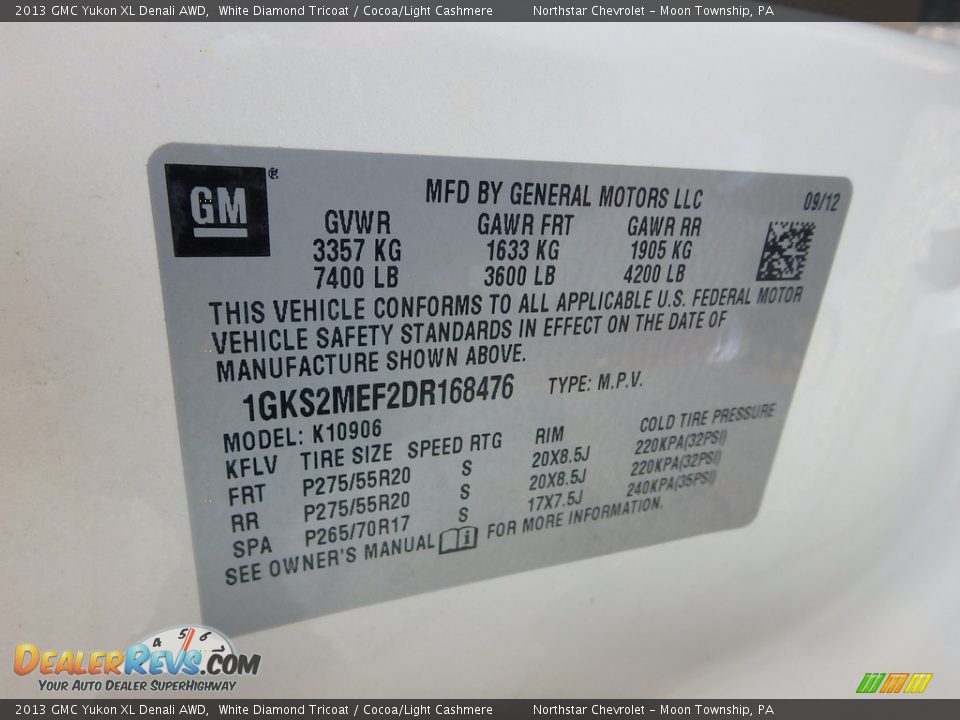 2013 GMC Yukon XL Denali AWD White Diamond Tricoat / Cocoa/Light Cashmere Photo #28