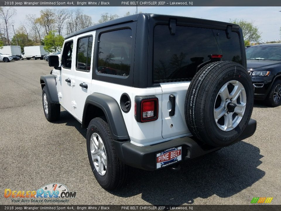 2018 Jeep Wrangler Unlimited Sport 4x4 Bright White / Black Photo #4