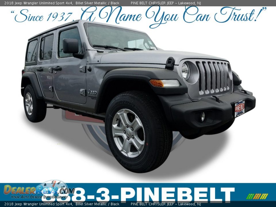 2018 Jeep Wrangler Unlimited Sport 4x4 Billet Silver Metallic / Black Photo #1