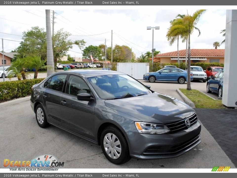 2016 Volkswagen Jetta S Platinum Grey Metallic / Titan Black Photo #1