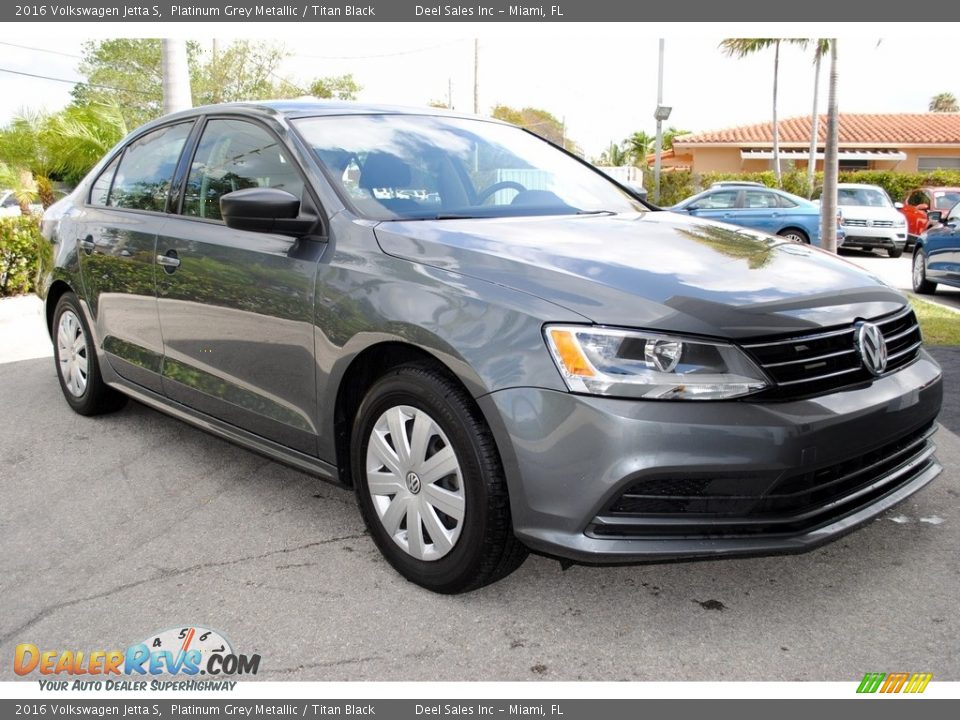 2016 Volkswagen Jetta S Platinum Grey Metallic / Titan Black Photo #2