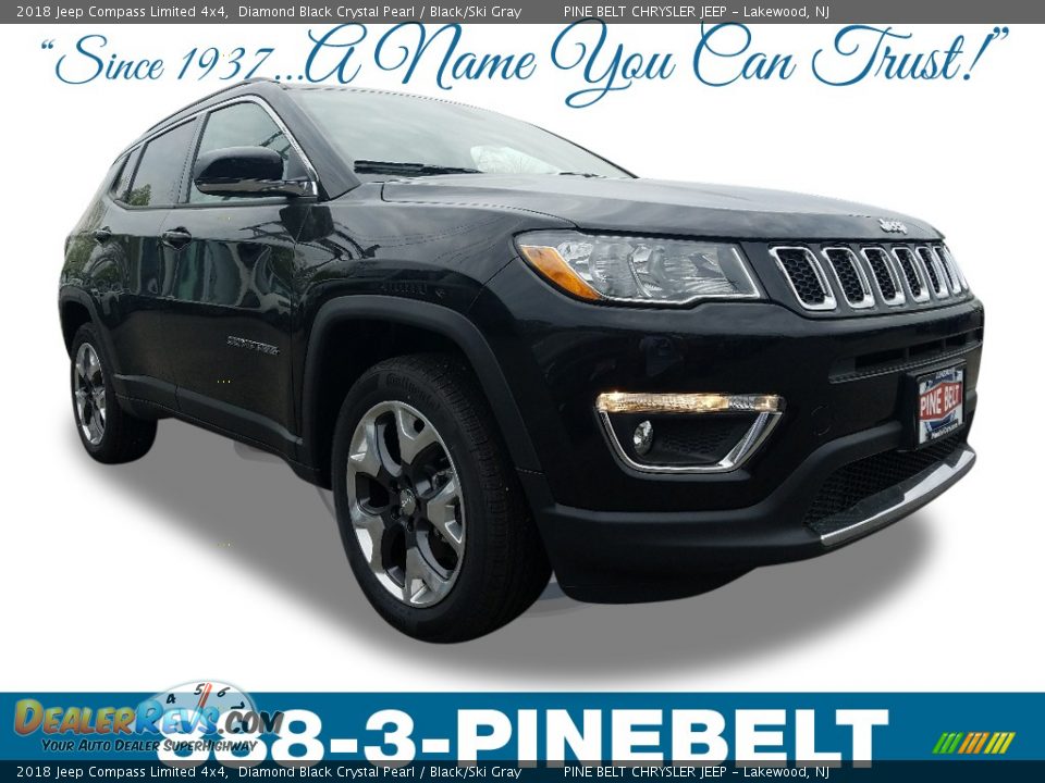 2018 Jeep Compass Limited 4x4 Diamond Black Crystal Pearl / Black/Ski Gray Photo #1