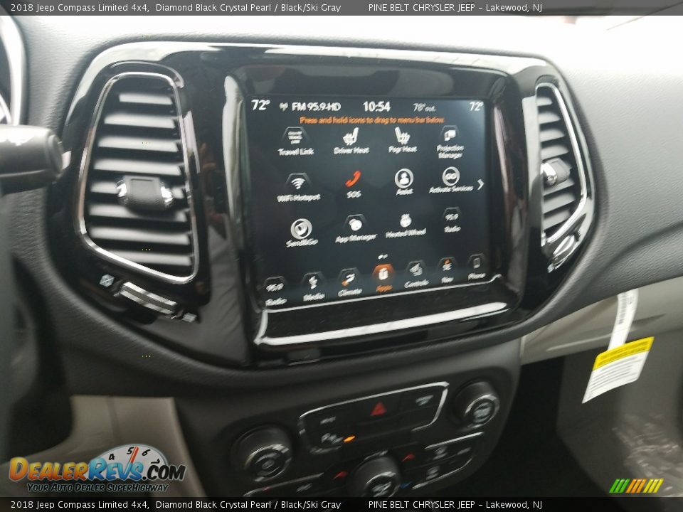 2018 Jeep Compass Limited 4x4 Diamond Black Crystal Pearl / Black/Ski Gray Photo #10
