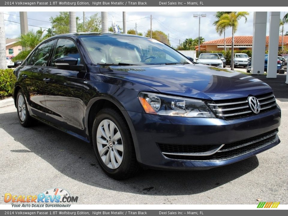2014 Volkswagen Passat 1.8T Wolfsburg Edition Night Blue Metallic / Titan Black Photo #2