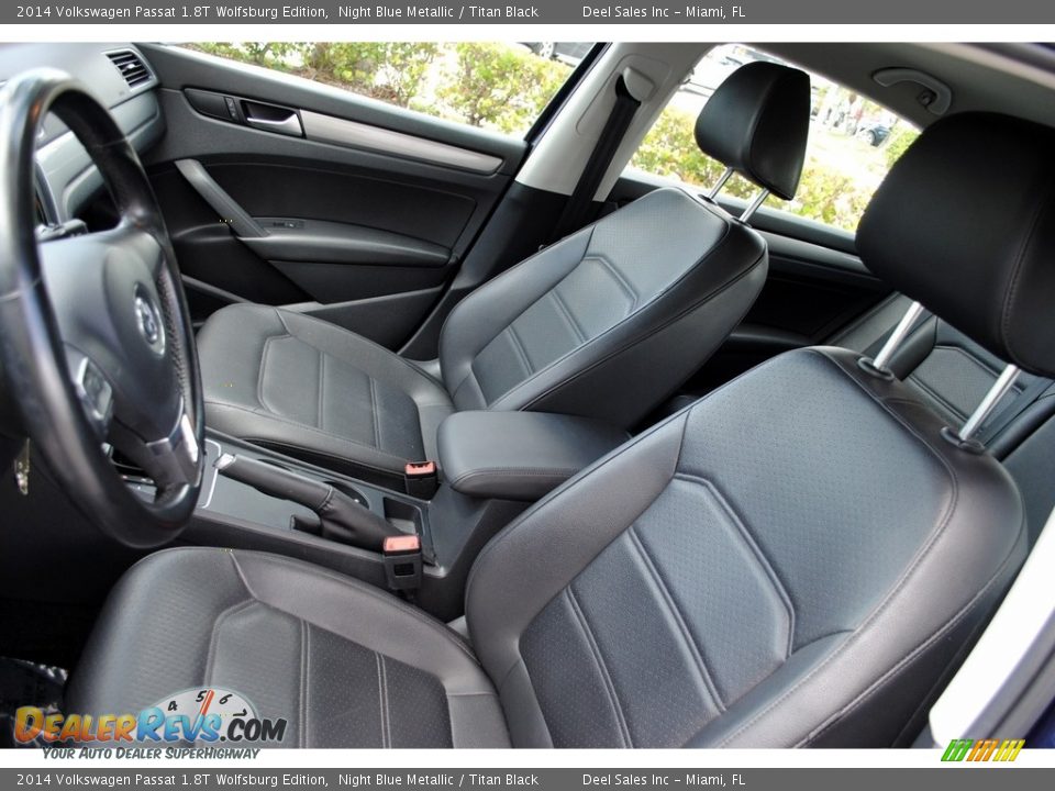 2014 Volkswagen Passat 1.8T Wolfsburg Edition Night Blue Metallic / Titan Black Photo #14