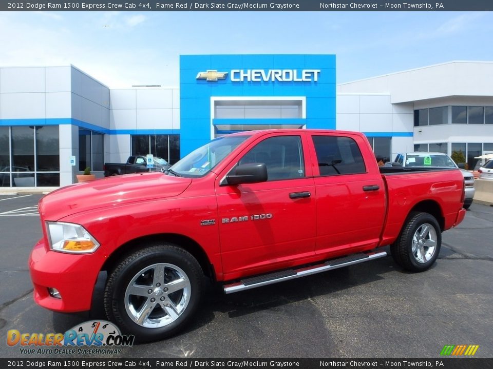 2012 Dodge Ram 1500 Express Crew Cab 4x4 Flame Red / Dark Slate Gray/Medium Graystone Photo #1