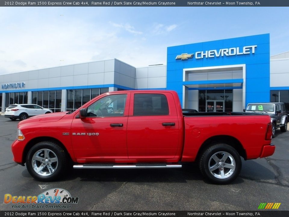 2012 Dodge Ram 1500 Express Crew Cab 4x4 Flame Red / Dark Slate Gray/Medium Graystone Photo #3