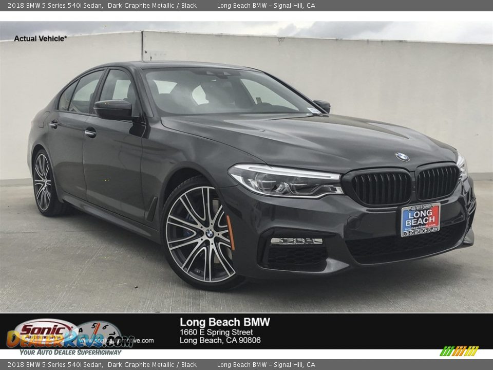 2018 BMW 5 Series 540i Sedan Dark Graphite Metallic / Black Photo #1