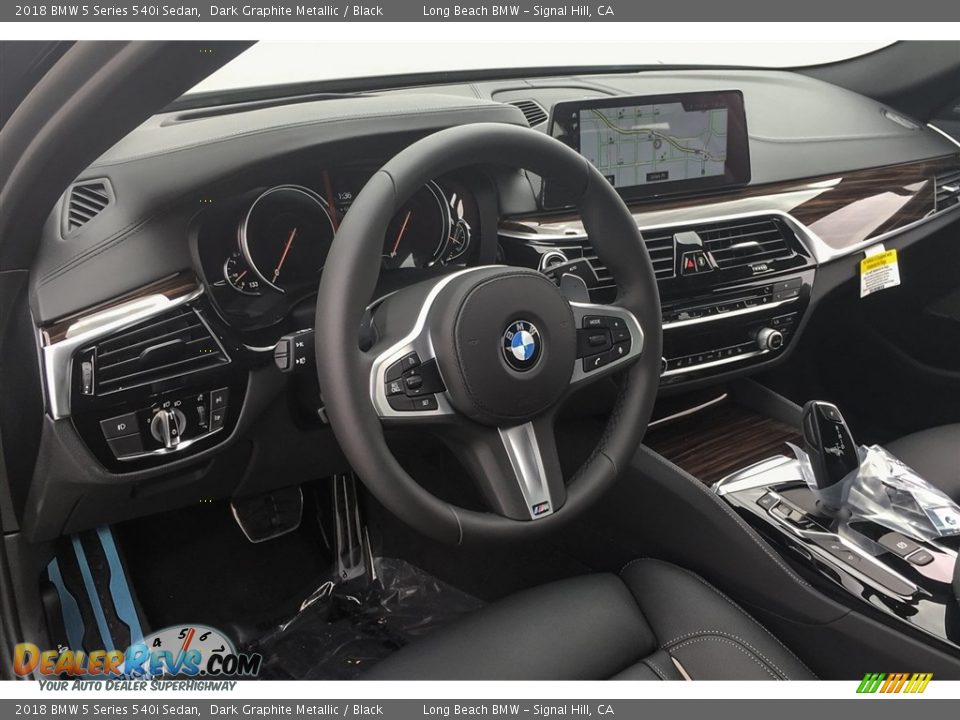 2018 BMW 5 Series 540i Sedan Dark Graphite Metallic / Black Photo #6