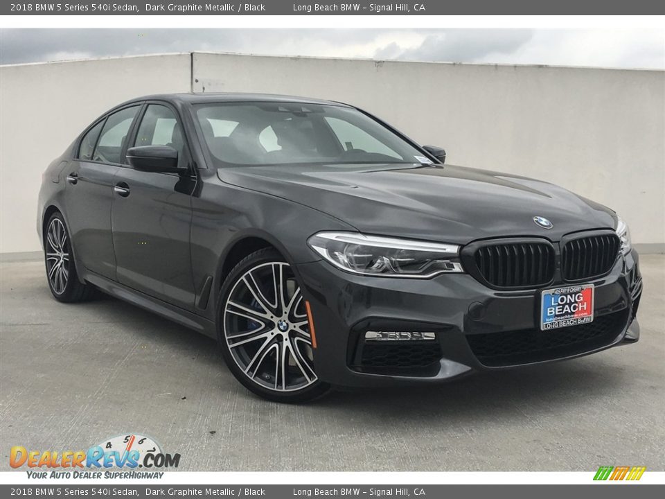 2018 BMW 5 Series 540i Sedan Dark Graphite Metallic / Black Photo #12