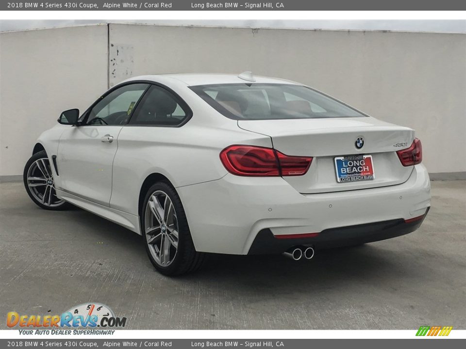 2018 BMW 4 Series 430i Coupe Alpine White / Coral Red Photo #3