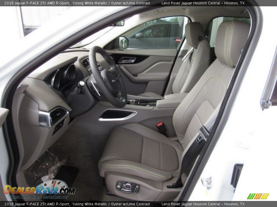 2018 Jaguar F-PACE 25t AWD R-Sport Yulong White Metallic / Oyster w/Lime Contrast Photo #3