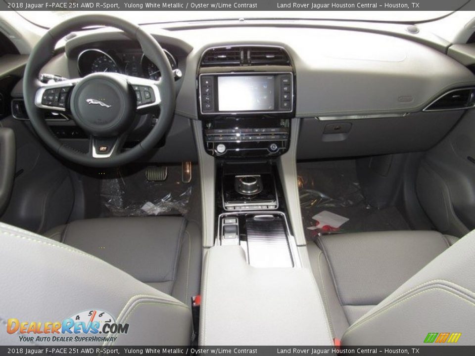2018 Jaguar F-PACE 25t AWD R-Sport Yulong White Metallic / Oyster w/Lime Contrast Photo #4