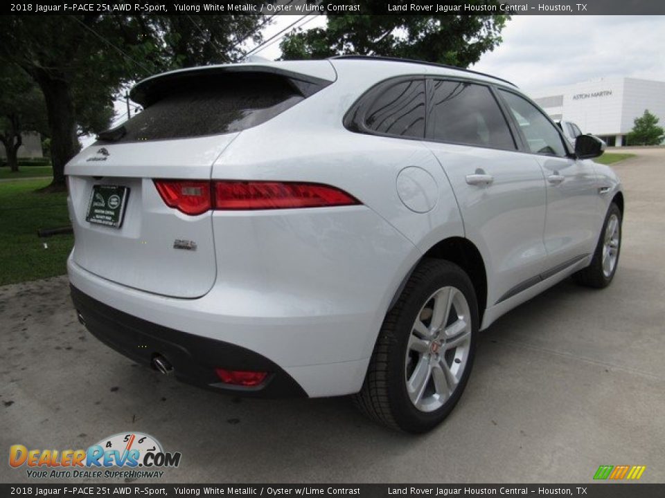 2018 Jaguar F-PACE 25t AWD R-Sport Yulong White Metallic / Oyster w/Lime Contrast Photo #7