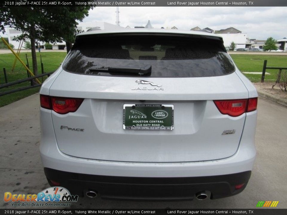 2018 Jaguar F-PACE 25t AWD R-Sport Yulong White Metallic / Oyster w/Lime Contrast Photo #8