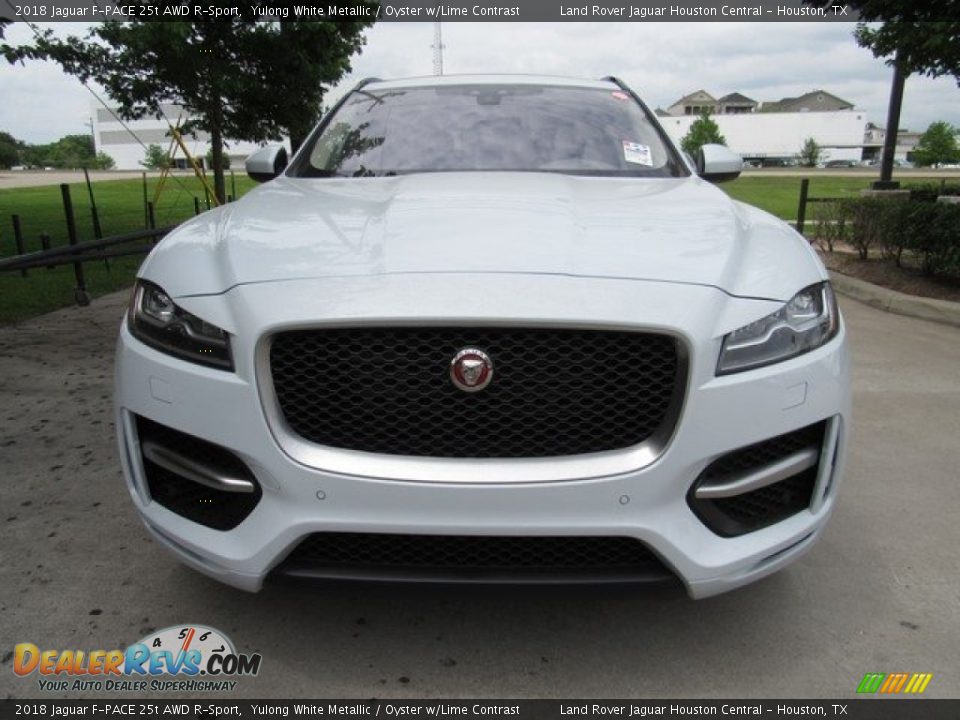 2018 Jaguar F-PACE 25t AWD R-Sport Yulong White Metallic / Oyster w/Lime Contrast Photo #9