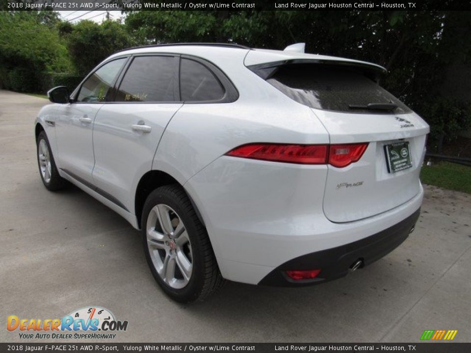 2018 Jaguar F-PACE 25t AWD R-Sport Yulong White Metallic / Oyster w/Lime Contrast Photo #12