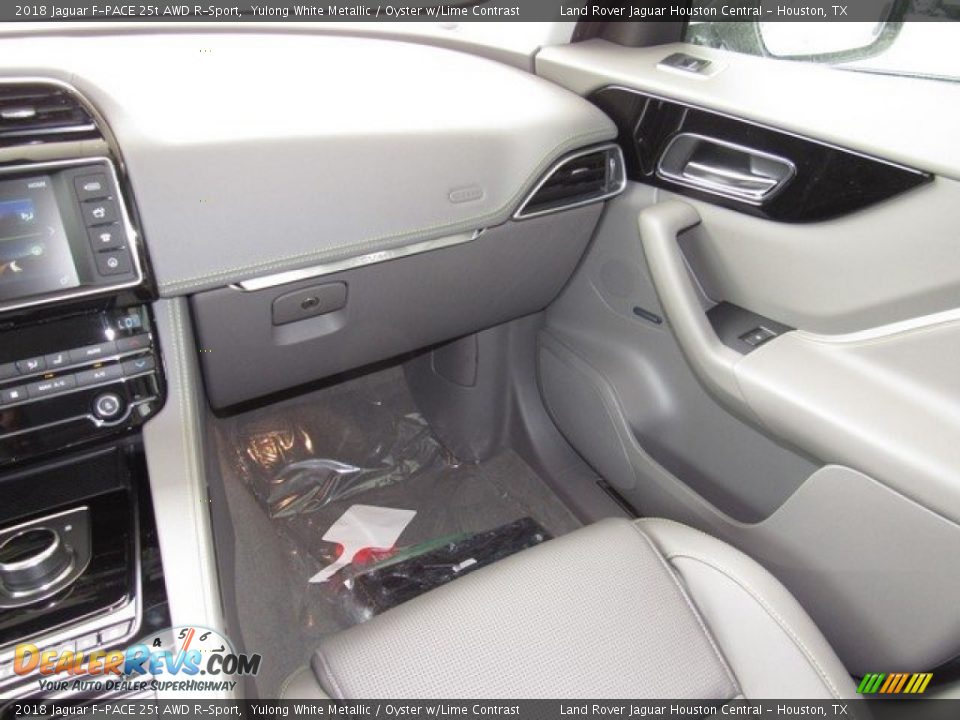 2018 Jaguar F-PACE 25t AWD R-Sport Yulong White Metallic / Oyster w/Lime Contrast Photo #14