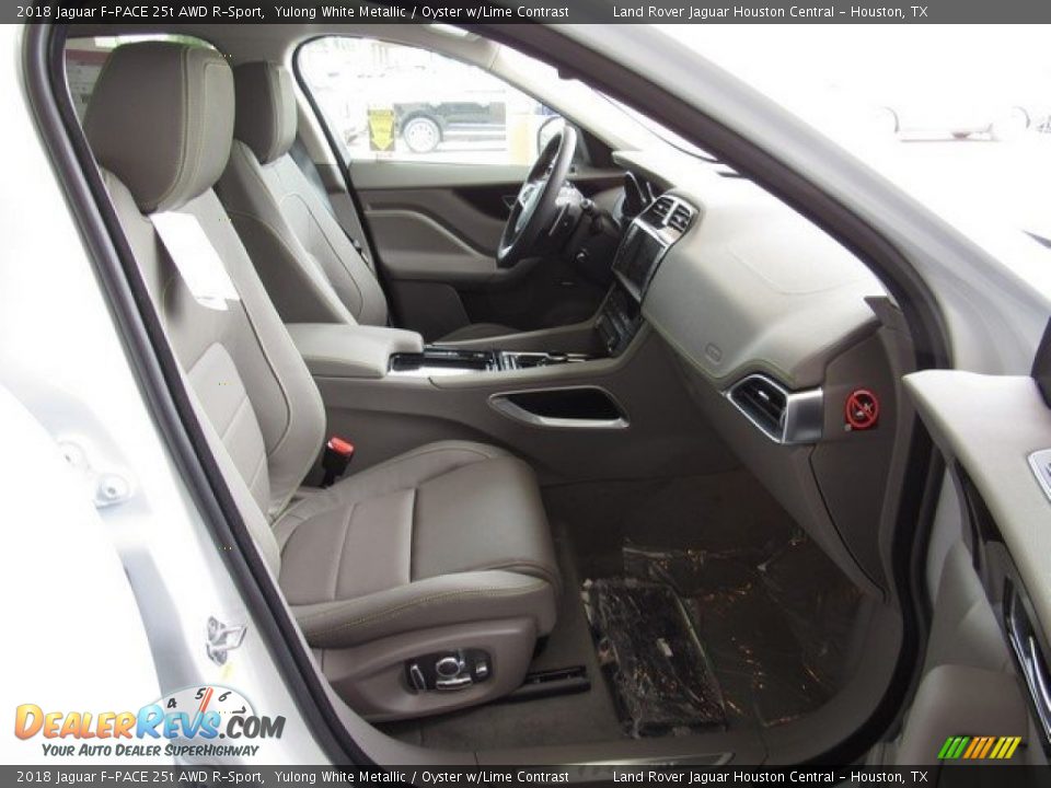 2018 Jaguar F-PACE 25t AWD R-Sport Yulong White Metallic / Oyster w/Lime Contrast Photo #19