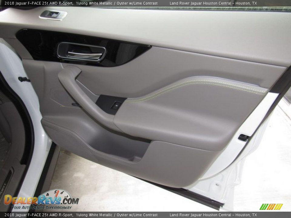 2018 Jaguar F-PACE 25t AWD R-Sport Yulong White Metallic / Oyster w/Lime Contrast Photo #21