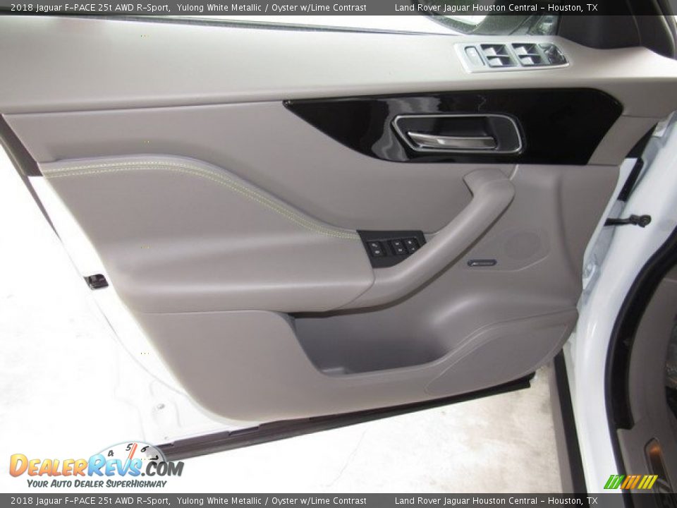 2018 Jaguar F-PACE 25t AWD R-Sport Yulong White Metallic / Oyster w/Lime Contrast Photo #24