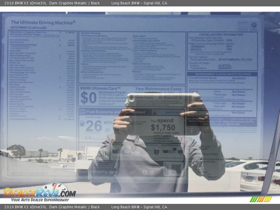 2019 BMW X3 sDrive30i Dark Graphite Metallic / Black Photo #10