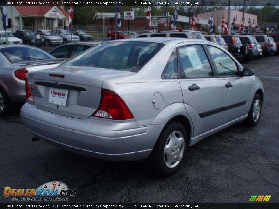 2001 Ford Focus LX Sedan CD Silver Metallic / Medium Graphite Grey Photo #2