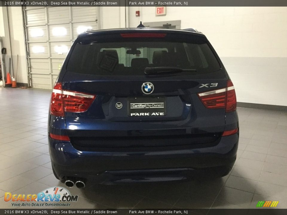 2016 BMW X3 xDrive28i Deep Sea Blue Metallic / Saddle Brown Photo #4