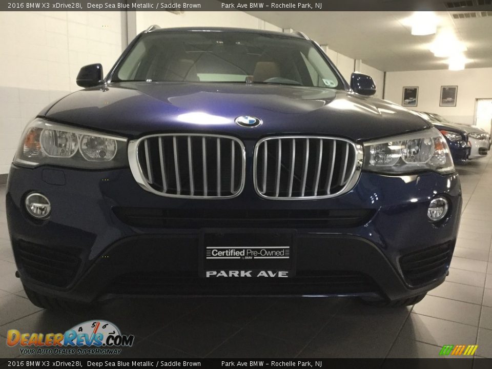 2016 BMW X3 xDrive28i Deep Sea Blue Metallic / Saddle Brown Photo #8