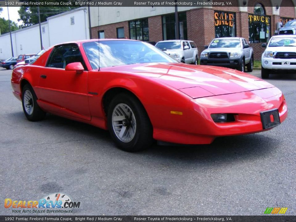 1992 Pontiac Firebird Formula Coupe Bright Red / Medium Gray Photo #2