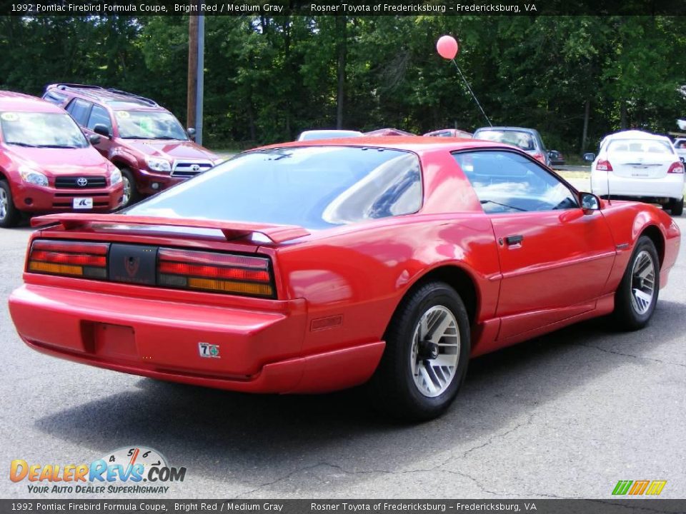 1992 Pontiac Firebird Formula Coupe Bright Red / Medium Gray Photo #3