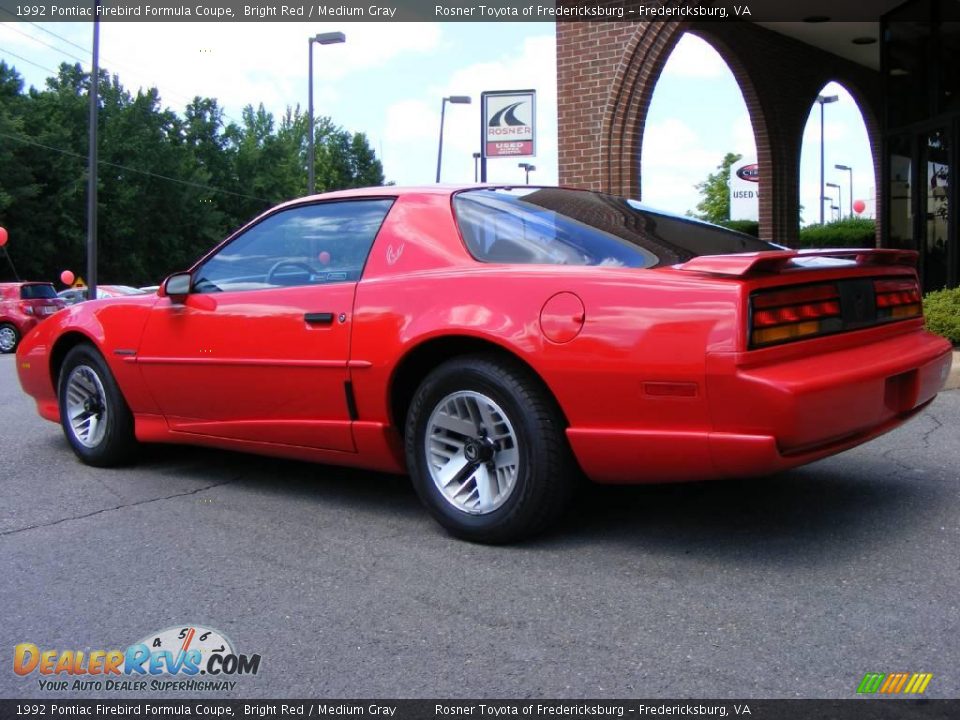 1992 Pontiac Firebird Formula Coupe Bright Red / Medium Gray Photo #4