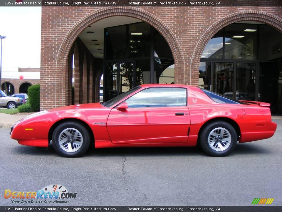 1992 Pontiac Firebird Formula Coupe Bright Red / Medium Gray Photo #22