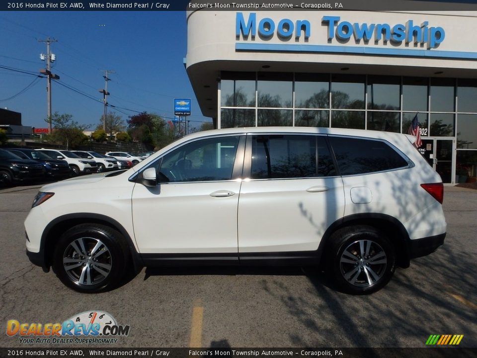 2016 Honda Pilot EX AWD White Diamond Pearl / Gray Photo #2