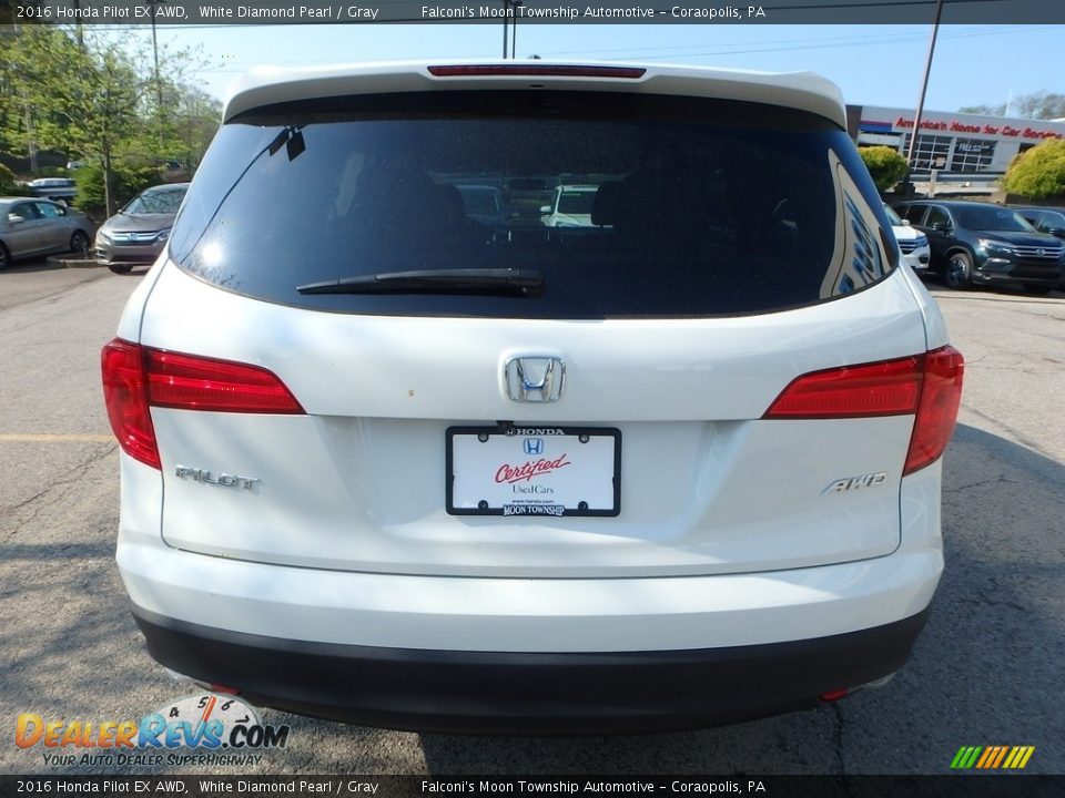 2016 Honda Pilot EX AWD White Diamond Pearl / Gray Photo #4