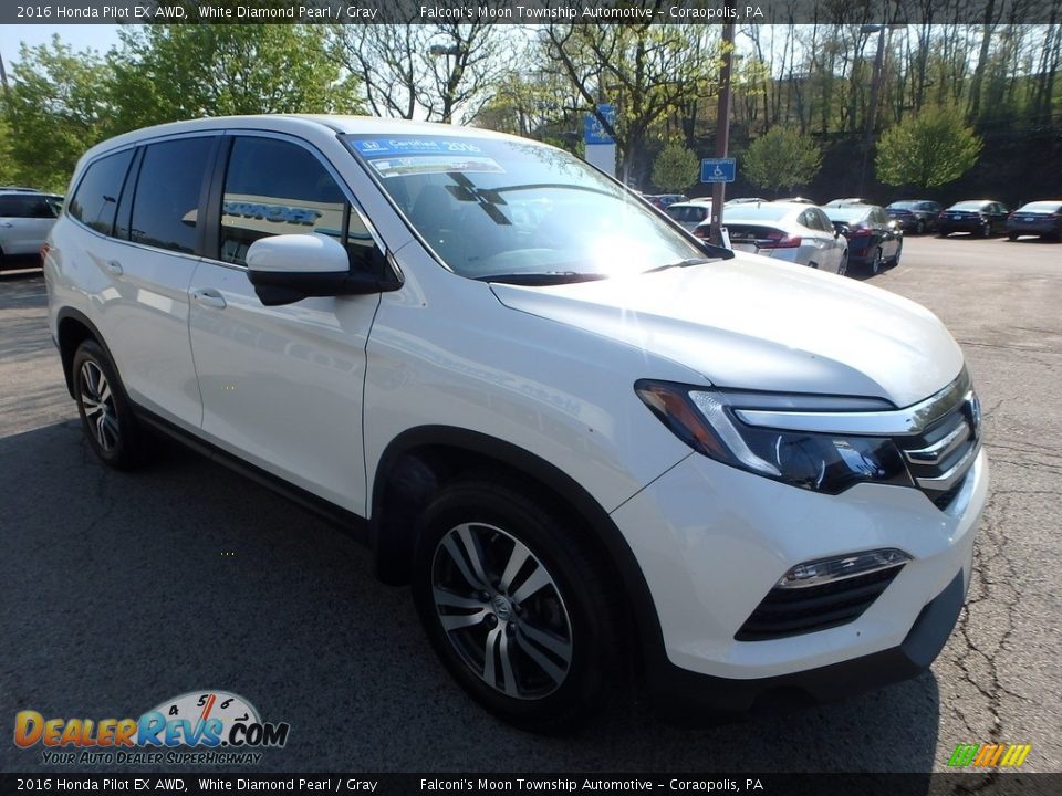 2016 Honda Pilot EX AWD White Diamond Pearl / Gray Photo #8