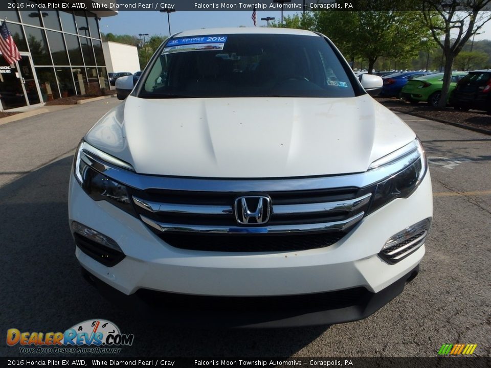 2016 Honda Pilot EX AWD White Diamond Pearl / Gray Photo #9
